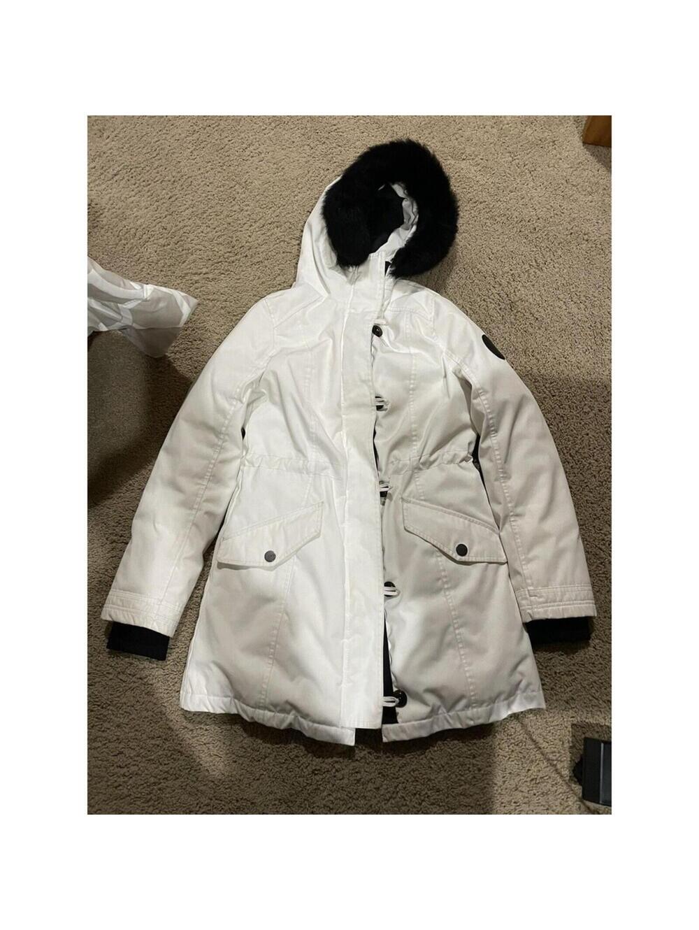 Women's UGG White ADIRONDACK PUFFER DOWN TOSCANA HOODED PARKA X SMALL XS jacket
